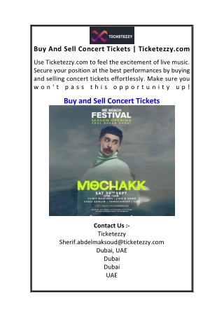 Buy And Sell Concert Tickets  Ticketezzy.com
