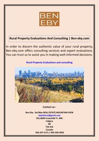 Rural Property Evaluations And Consulting Ben-eby.com