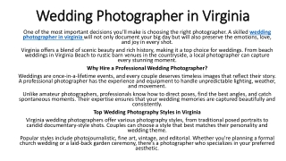 Wedding Photographer in Virginia