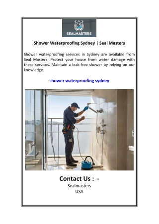 Shower Waterproofing Sydney  Seal Masters