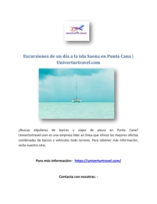 Excursiones de un día a la isla Saona en Punta Cana | Univerturtravel.com