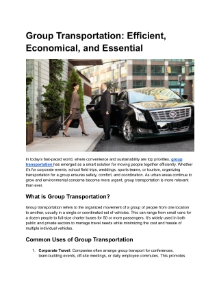 Group Transportation_ Efficient, Economical, and Essential