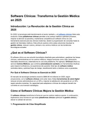 Software Clínicas_ Transforma la Gestión Médica en 2025