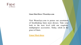 Linen Maxi Dress  Wearefaye.com