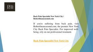 Back Pain Specialist New York City  Robertfmancusomd.com