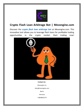 Crypto Flash Loan Arbitrage Bot Mevengine.com
