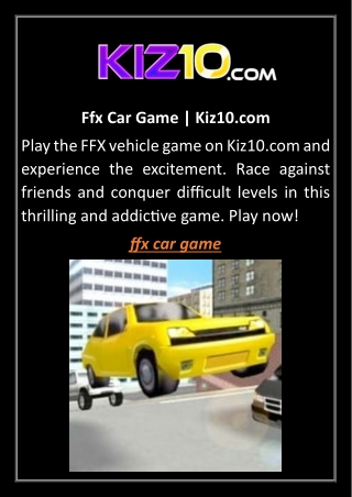 Ffx Car Game Kiz10.com