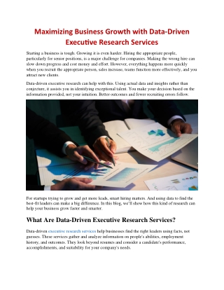 Maximizing Business Growth with Data-Driven Executive Research Services
