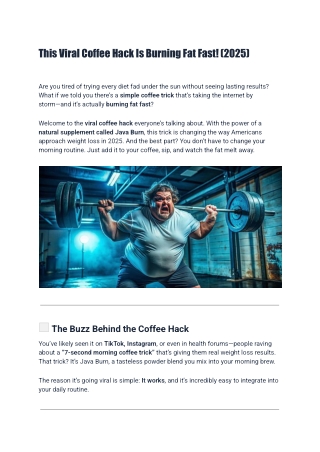 "2025's Viral Coffee Hack Melts Fat Fast – See How It Works!"