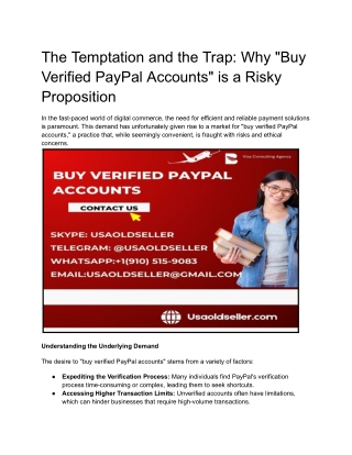 The Temptation and the Trap_ Why _Buy Verified PayPal Accounts_ is a Risky Proposition