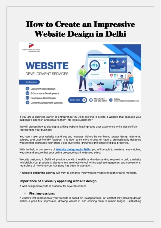 How to Create an Impressive Website Design in Delhi
