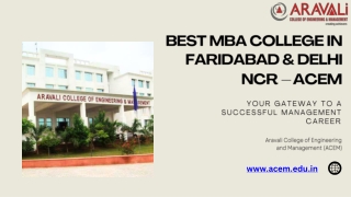 Best MBA College in Faridabad for Future Business Leaders  ACEM
