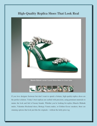High-Quality Replica Shoes That Look Real