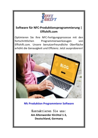 Software für NFC-Produktionsprogrammierung  Effishift.com