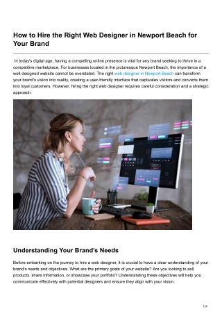How to Hire the Right Web Designer in Newport Beach for Your Brand