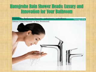 Hansgrohe Rain Shower Heads Luxury and Innovation for Your Bathroom