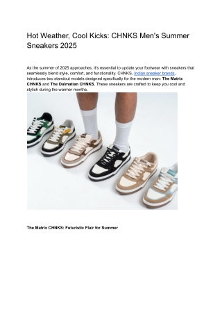 Hot Weather, Cool Kicks_ CHNKS Men's Summer Sneakers 2025