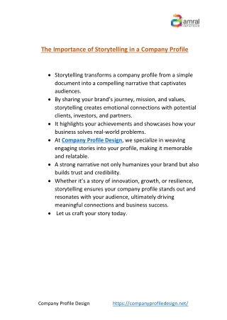 Storytelling in Company Profiles: Building Connections and Trust
