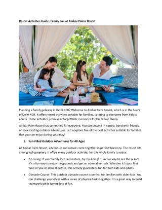 Resort Activities Guide