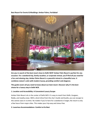 Best Resort for Events