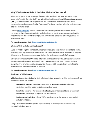 Why VOC-Free Wood Paint is the Safest Choice for Your Home