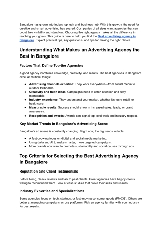 Best advertising agency in bangalore