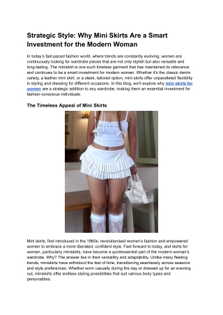 Strategic Style_ Why Mini Skirts Are a Smart Investment for the Modern Woman