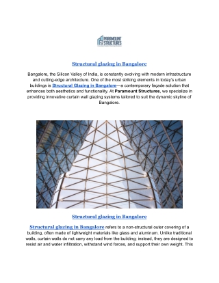 Structural glazing in Bangalore