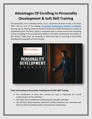 Personality Development Institute In Mumbai