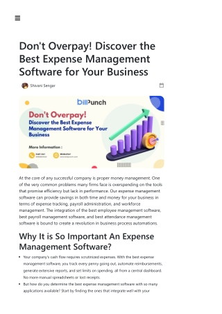 How Do I Choose Best expense management software for small business