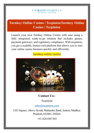 Turnkey Online Casino | Tecpinion