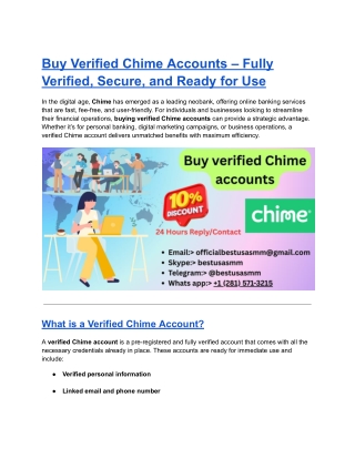 Steps to Safely Buy Verified Chime Accounts