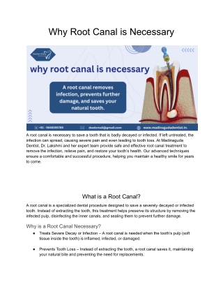 Why Root Canal is Necessary