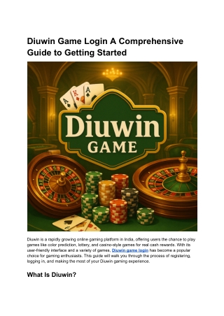 Diuwin Game Login