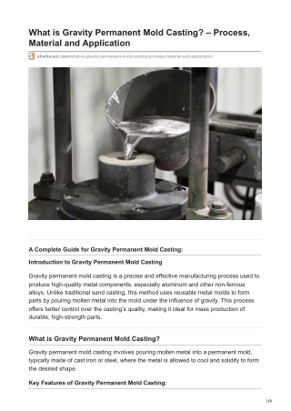 Gravity Permanent Mold Casting Process Material and Application