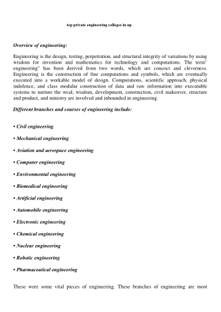 top private engineering colleges in up