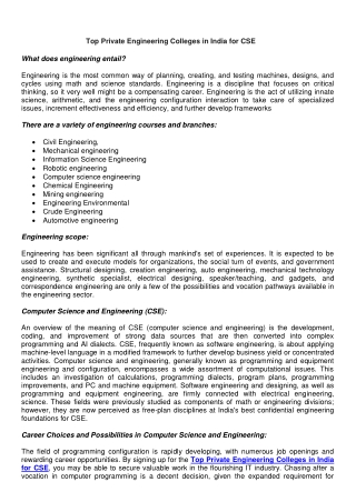 top private engineering colleges in india for cse