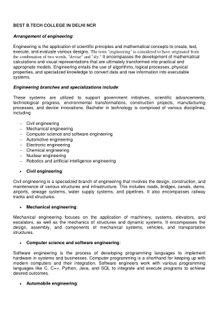 BEST B.TECH COLLEGE IN DELHI NCR