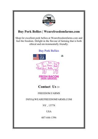 Buy Pork Bellies | Wearefreedomfarms.com