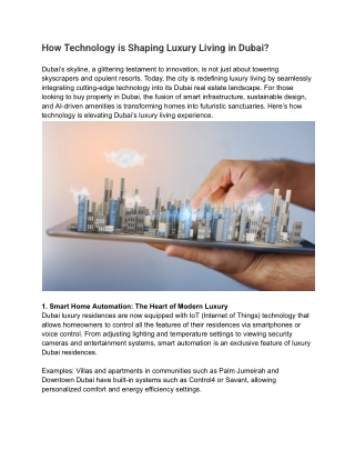 How Technology is Shaping Luxury Living in Dubai_
