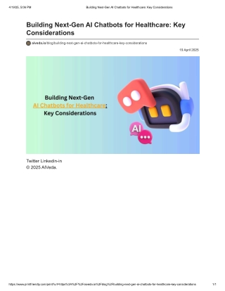 Building Next-Gen AI Chatbots for Healthcare Key Considerations