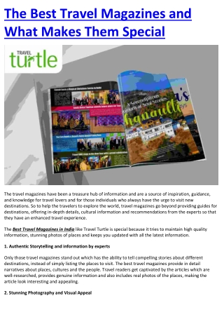 The Best Travel Magazines and What Makes Them