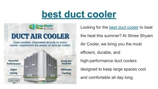 best duct cooler