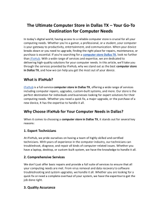 The Ultimate Computer Store in Dallas TX – Your Go-To Destination for Computer Needs