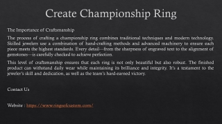 Create Championship Ring