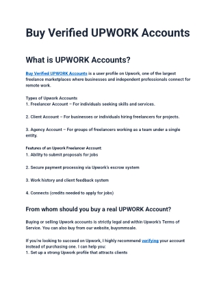 Upwork Account