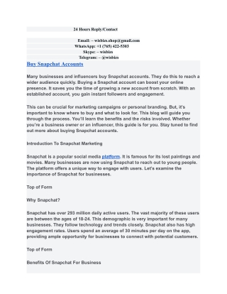 Buy Snapchat Accounts