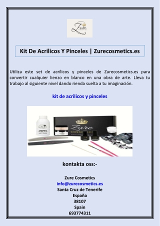 Kit De Acrilicos Y Pinceles Zurecosmetics.es