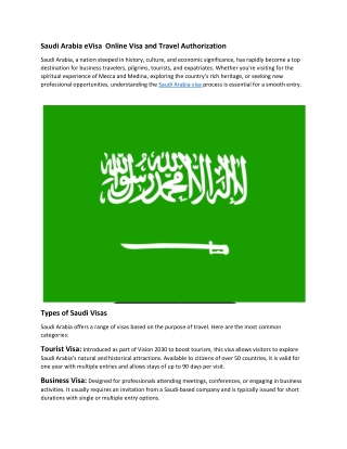 Saudi Arabia eVisa  Online Visa and Travel Authorization 2