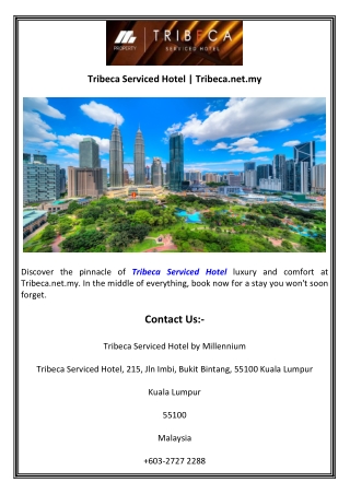 Tribeca Serviced Hotel  Tribeca.net.my